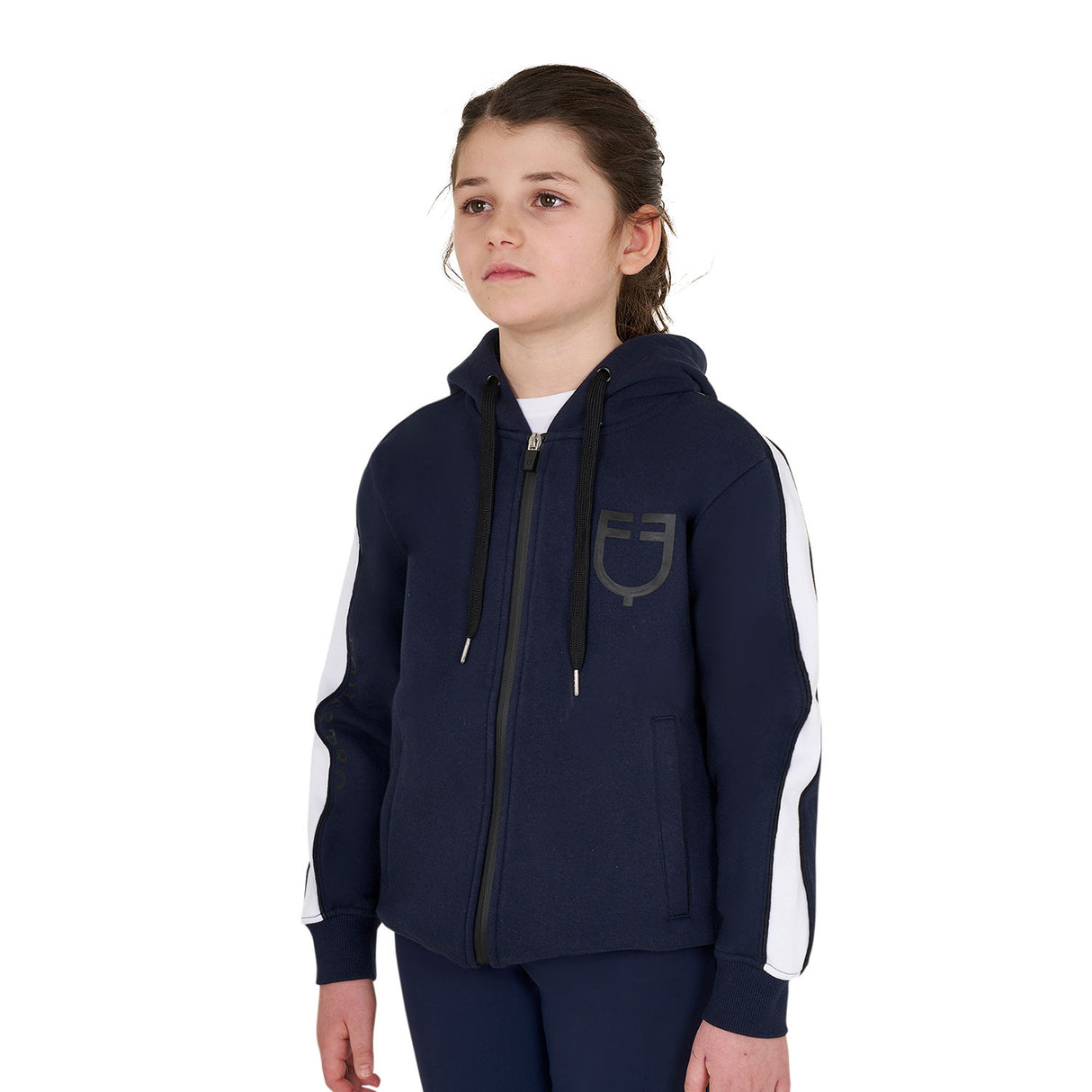 Girls' cotton hoodie with front zip