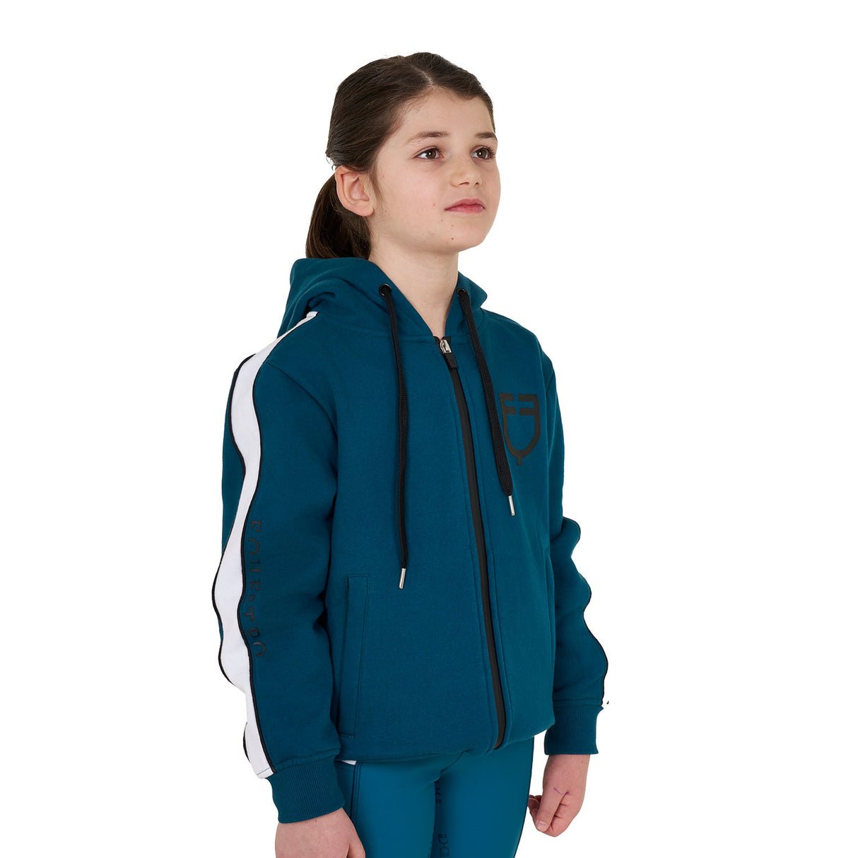 Girls' cotton hoodie with front zip
