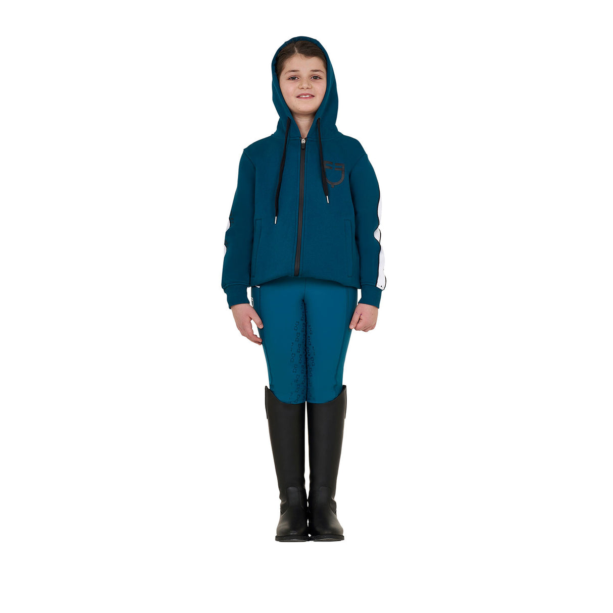 Girls' cotton hoodie with front zip