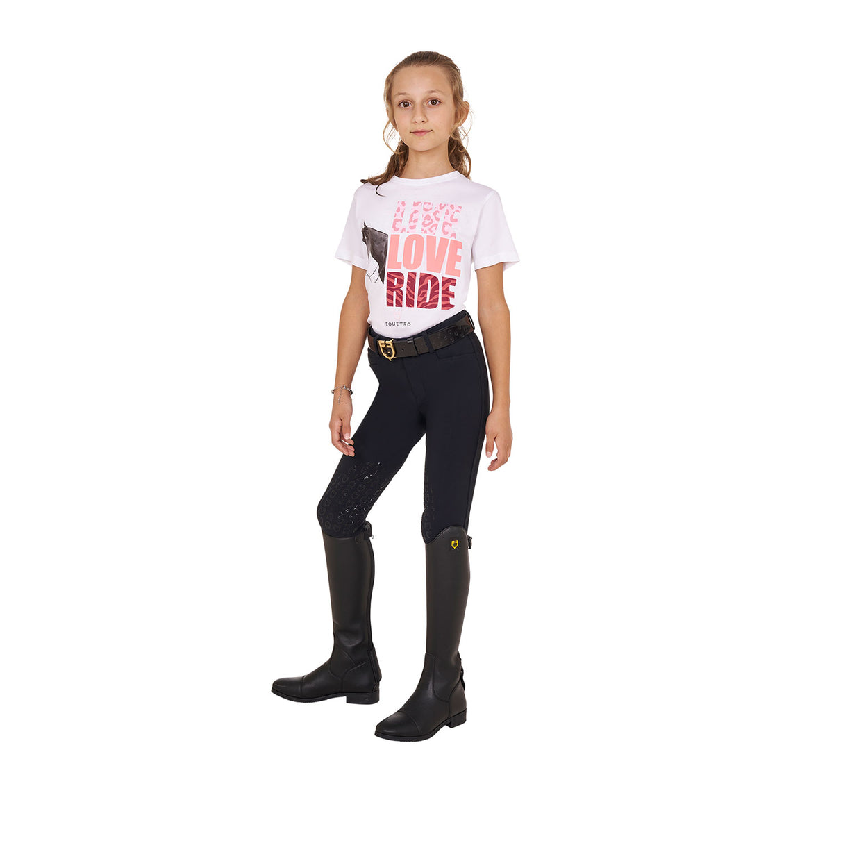 Equestro Girls' Live Love Ride Cotton T-Shirt