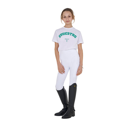 Equestro Girls' Horse Club Cotton T-Shirt #colour_white