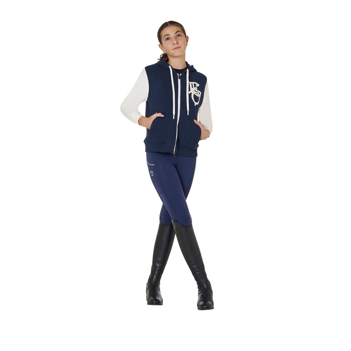 Girls' EQ two-tone hoodie with front zip