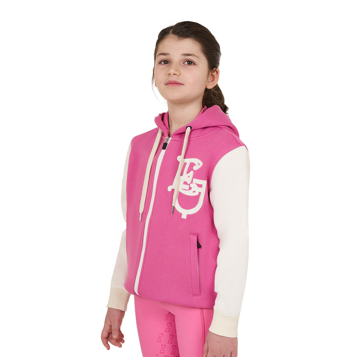 Girls' EQ two-tone hoodie with front zip