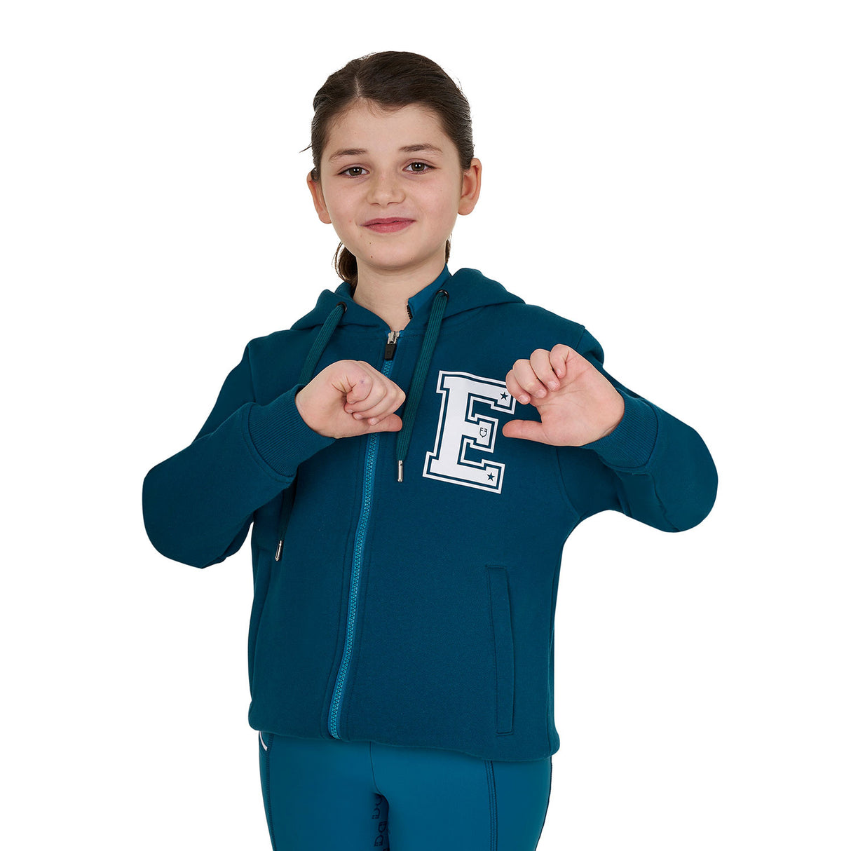 Girls' institutional hoodie with front zip