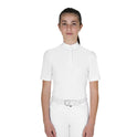 Girls' slim fit competition polo shirt with buttons