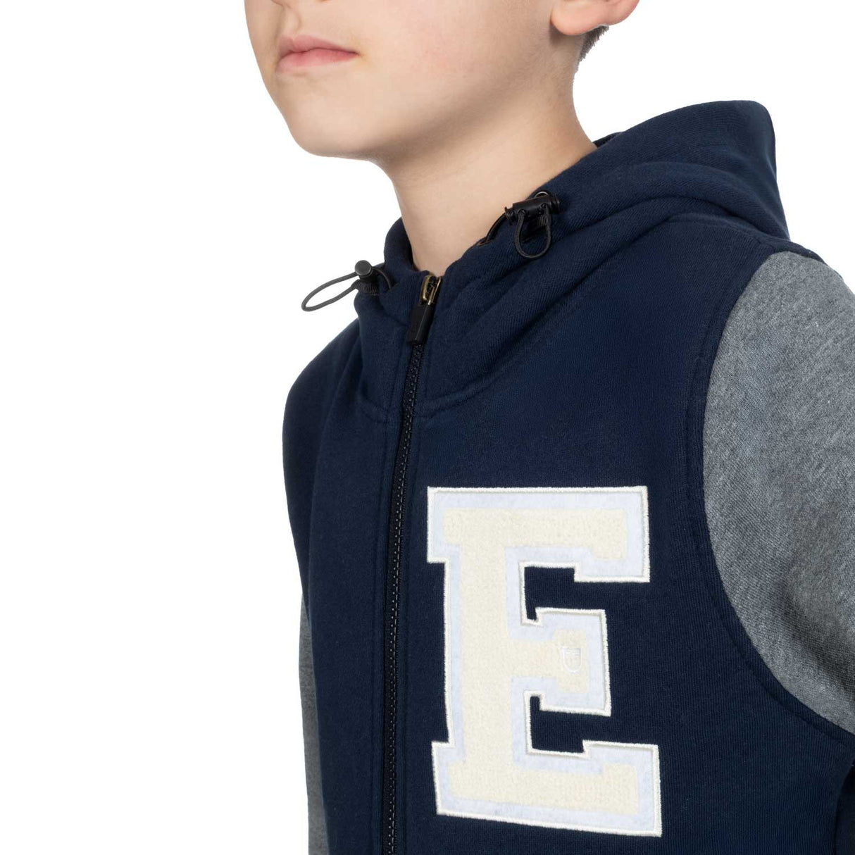 Boys' institutional two-tone hoodie with front zip