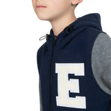 Boys' institutional two-tone hoodie with front zip