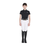 Equestro Kids' Slim Fit Polo Shirt In Antibacterial Technical Fabric