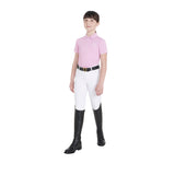 Equestro Kids' Slim Fit Polo Shirt In Antibacterial Technical Fabric
