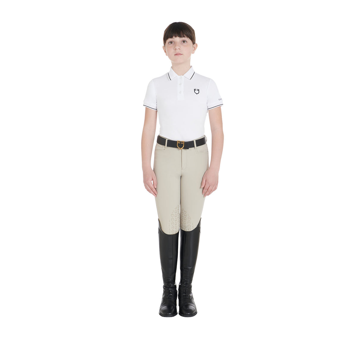 Equestro Kids' Slim Fit Polo Shirt In Antibacterial Technical Fabric