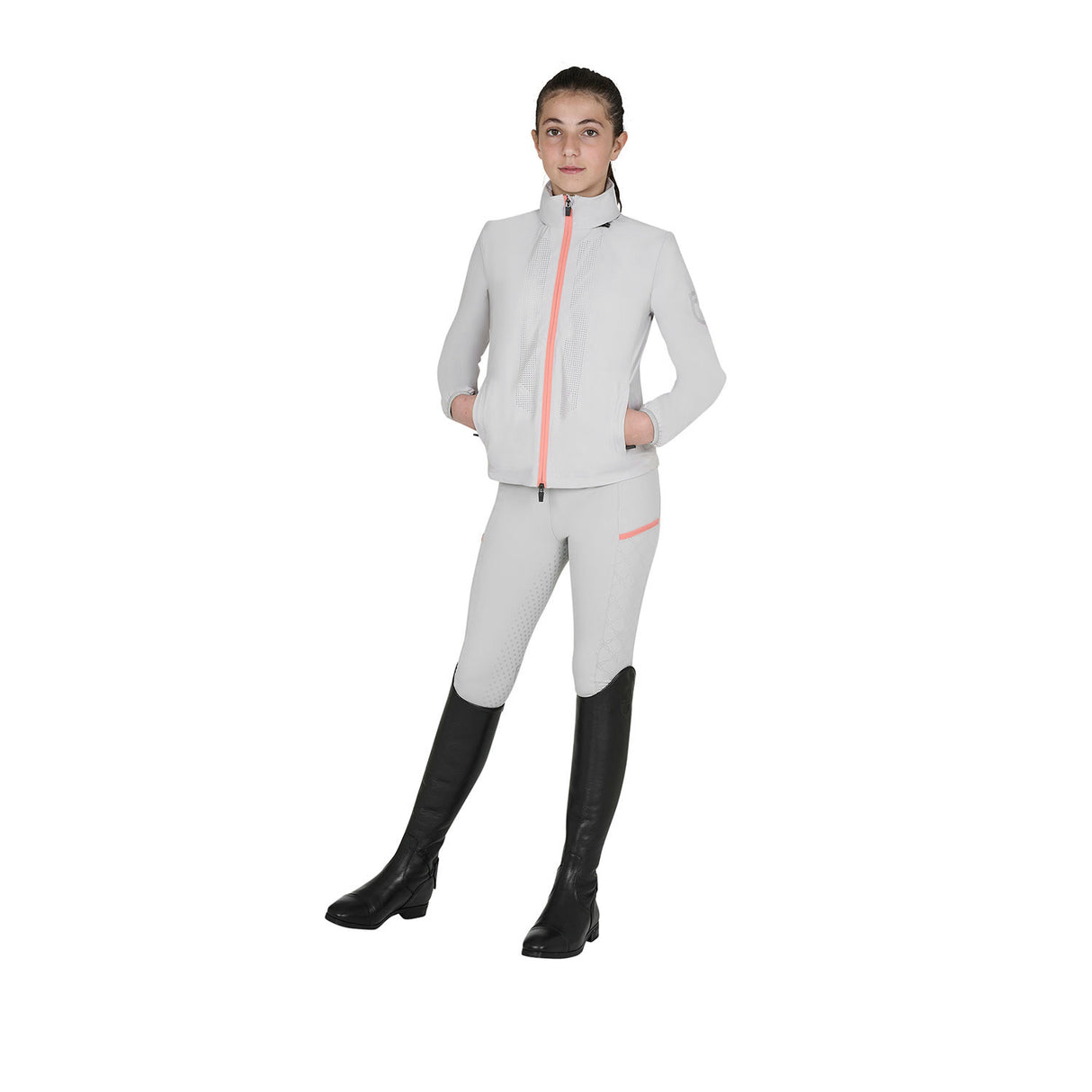 Kids' unisex softshell jacket with back logo
