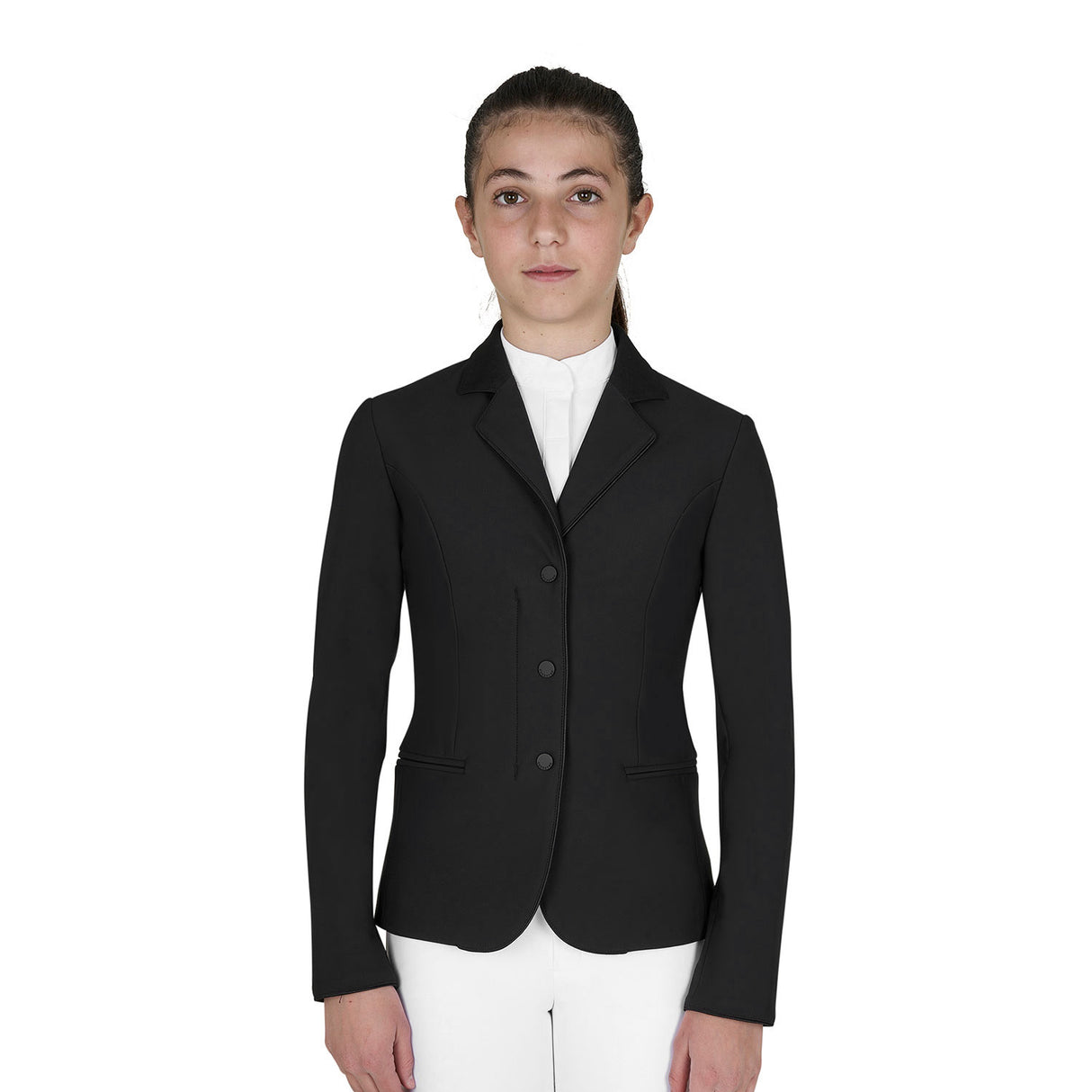 Kids' unisex competition jacket with zip and buttons
