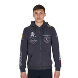 Men's sweatshirt with multi-logo hood
