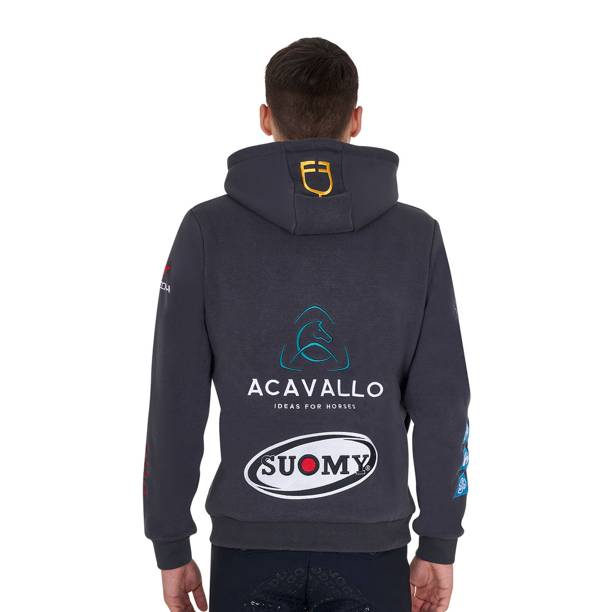 Men's sweatshirt with multi-logo hood