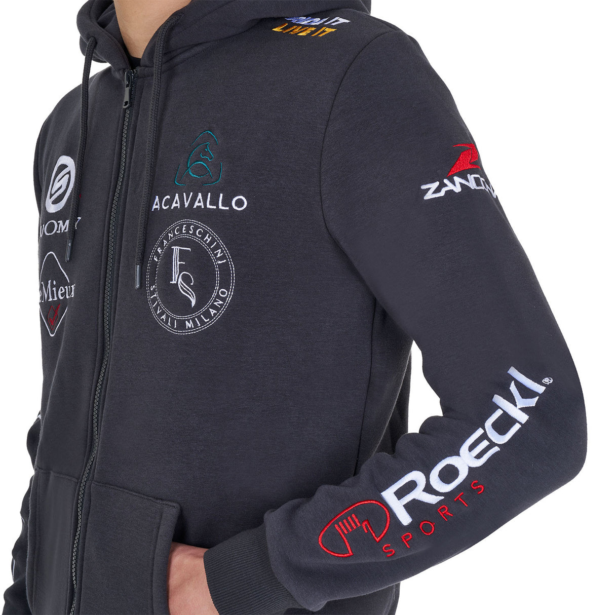 Men's sweatshirt with multi-logo hood