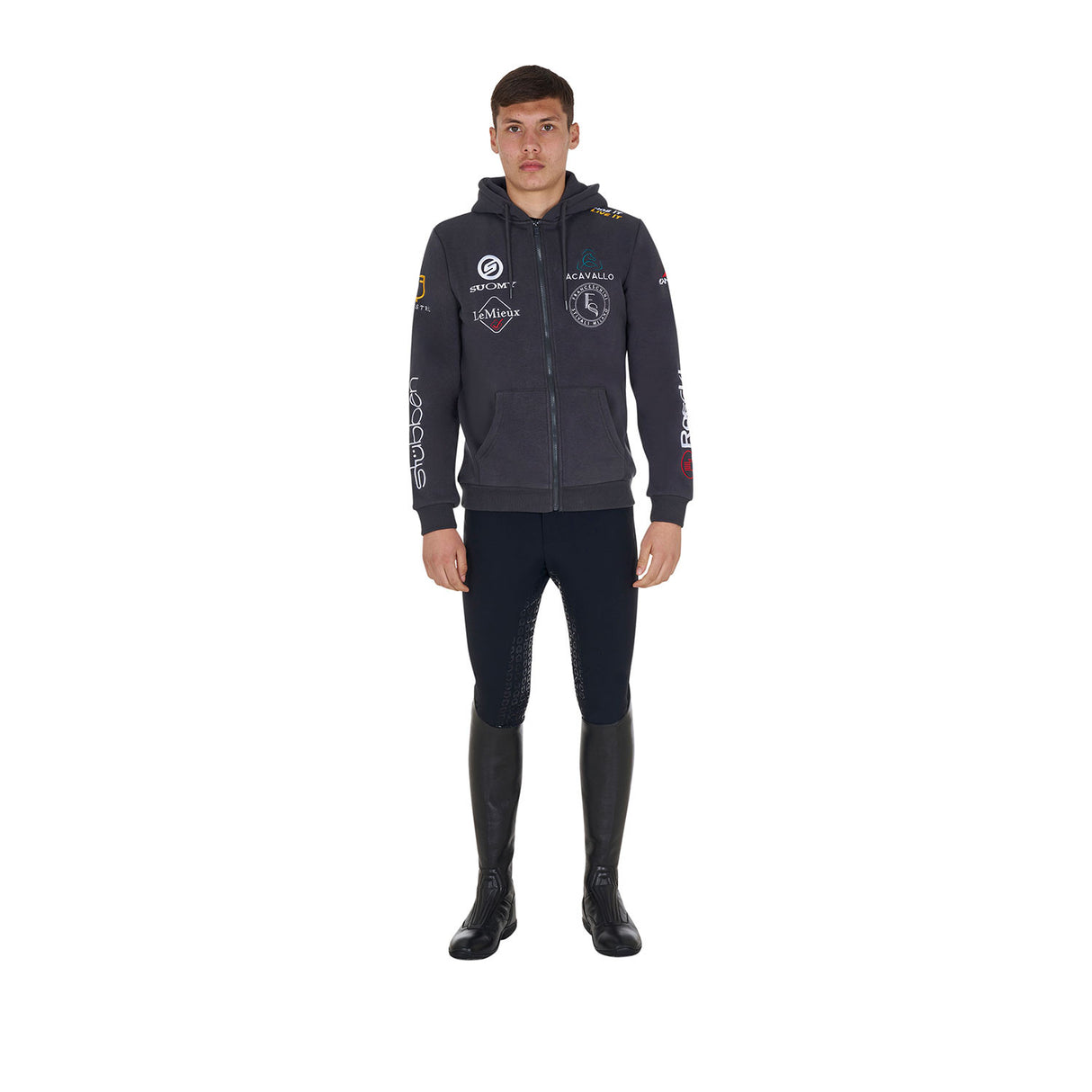Men's sweatshirt with multi-logo hood