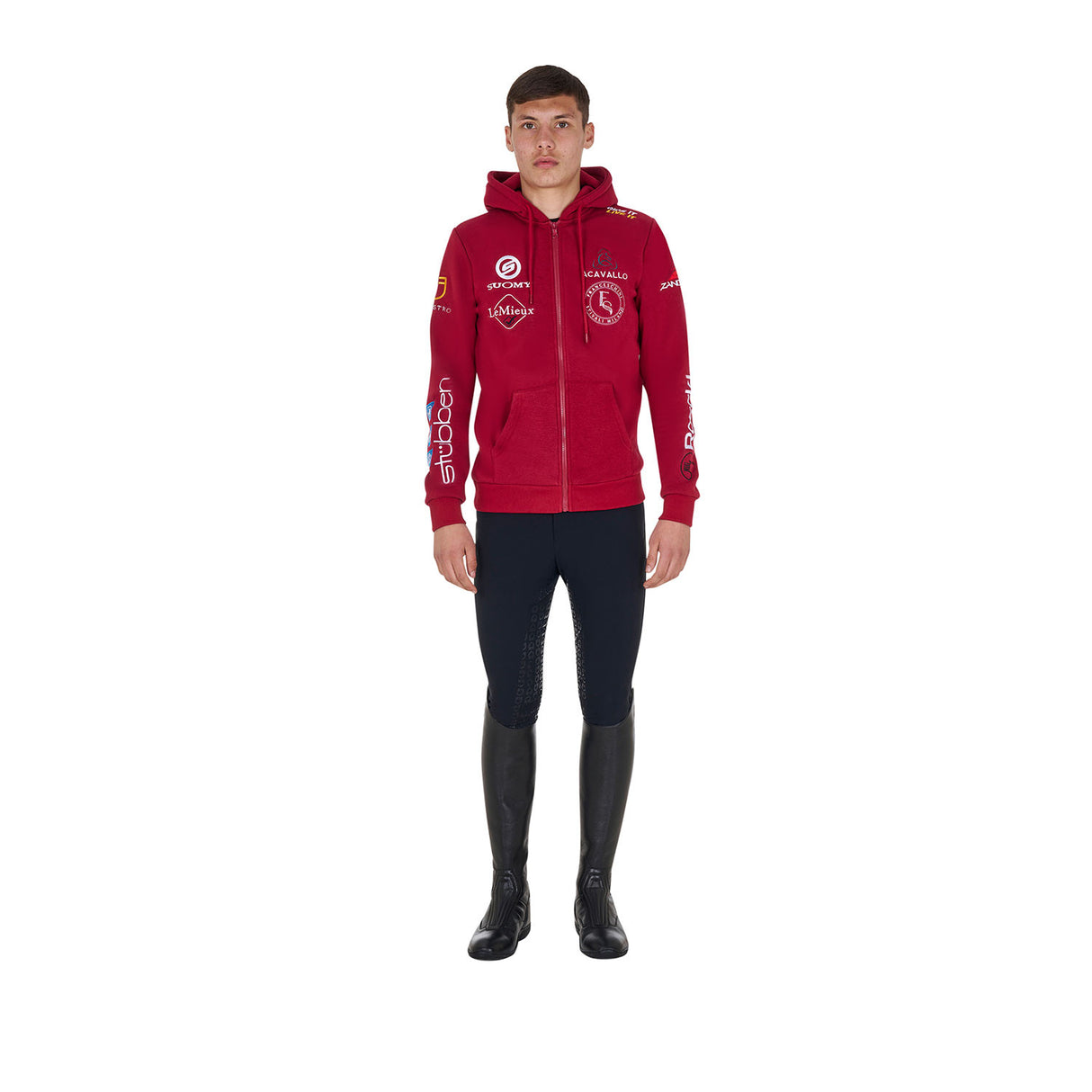 Men's sweatshirt with multi-logo hood