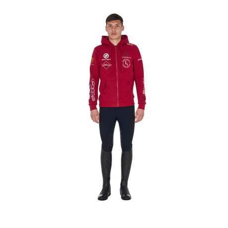 Men's sweatshirt with multi-logo hood