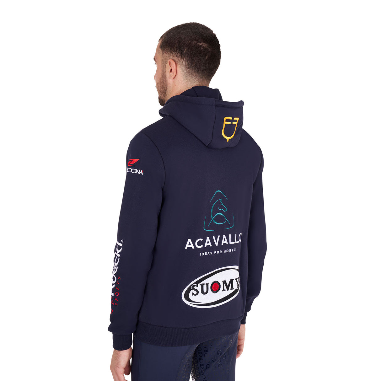 Men's sweatshirt with multi-logo hood