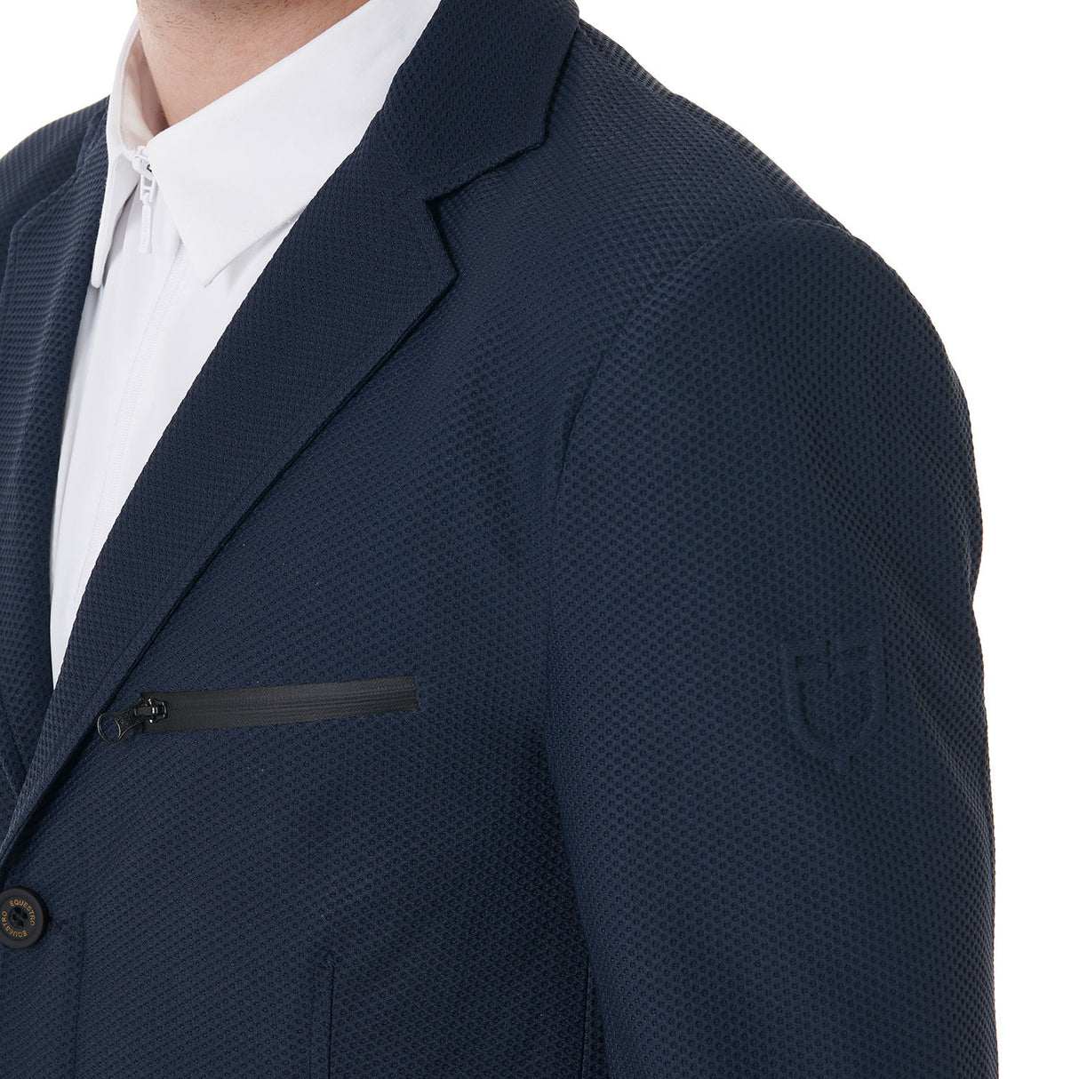 Men's competition jacket three buttons perforated fabric