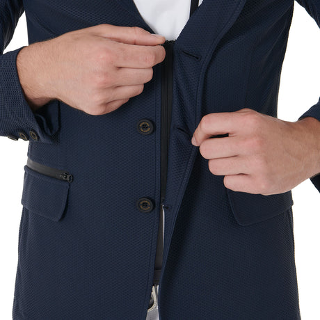 Men's competition jacket three buttons perforated fabric