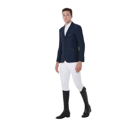 Men's competition jacket three buttons perforated fabric