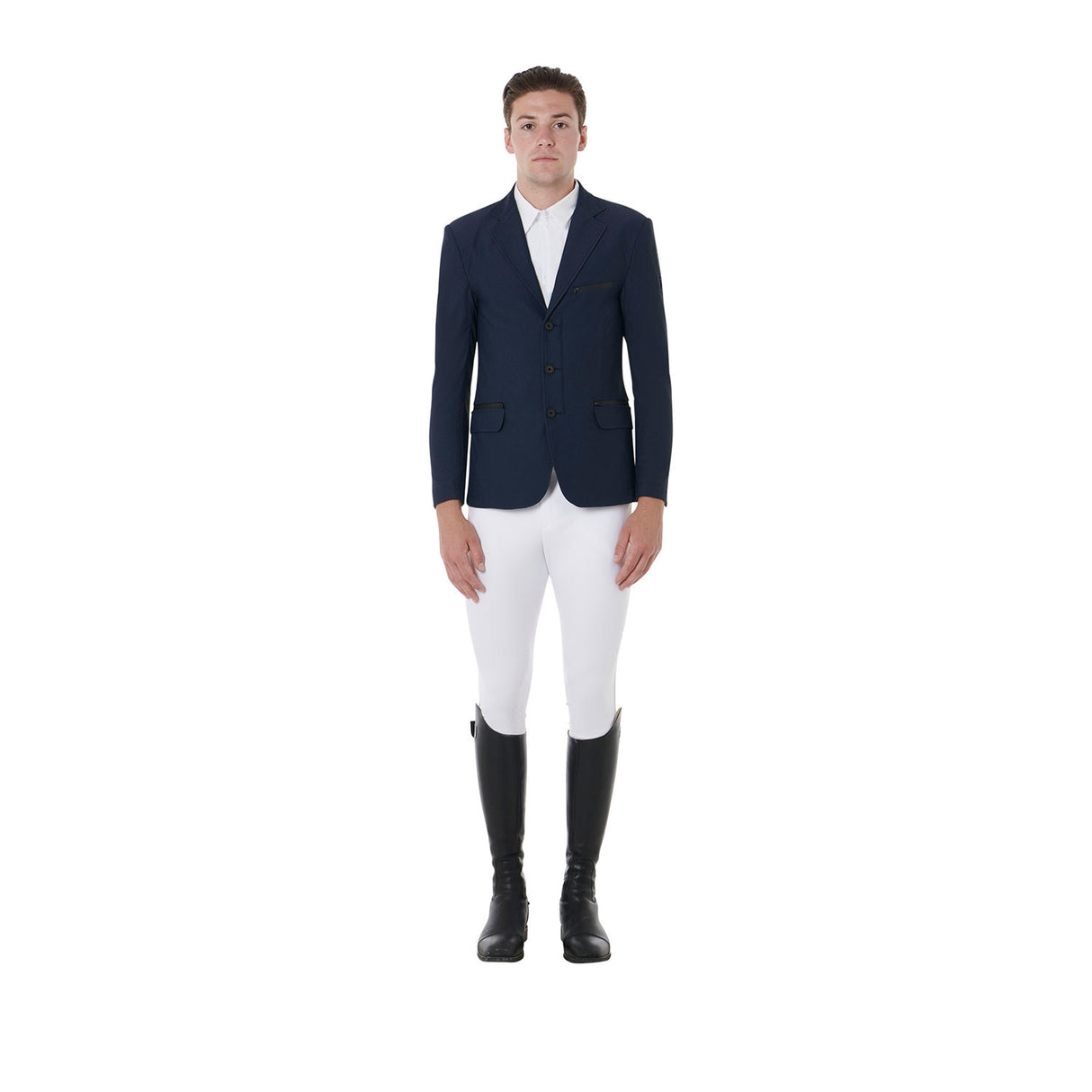 Men's competition jacket three buttons perforated fabric