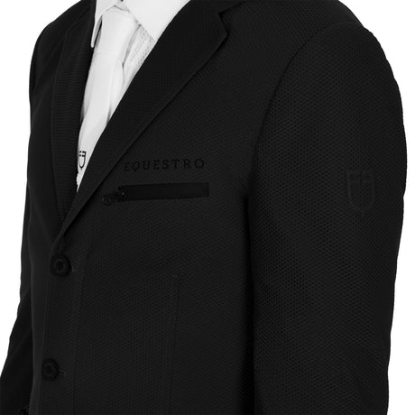 Men's competition jacket three buttons perforated fabric