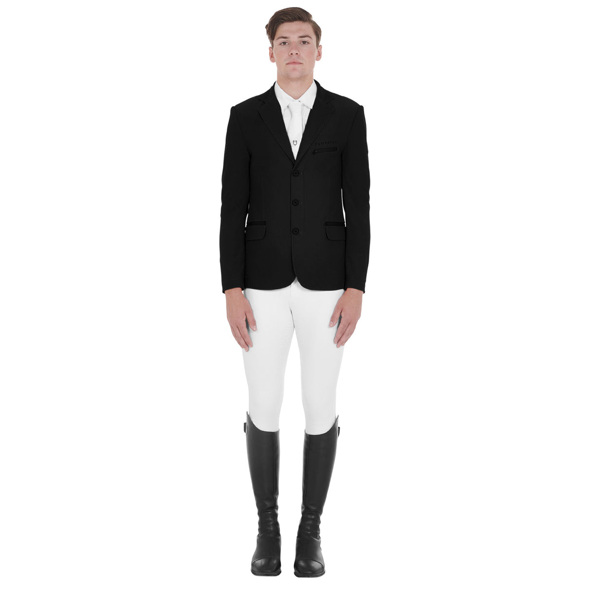 Men's competition jacket three buttons perforated fabric