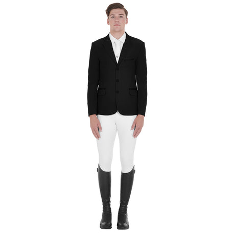 Men's competition jacket three buttons perforated fabric