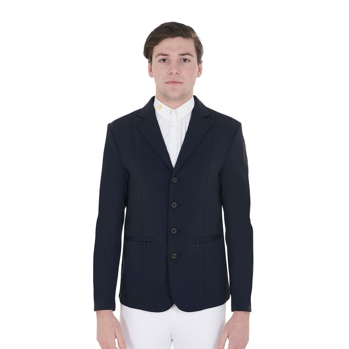 Men's competition jacket with contrasting embroidered logo