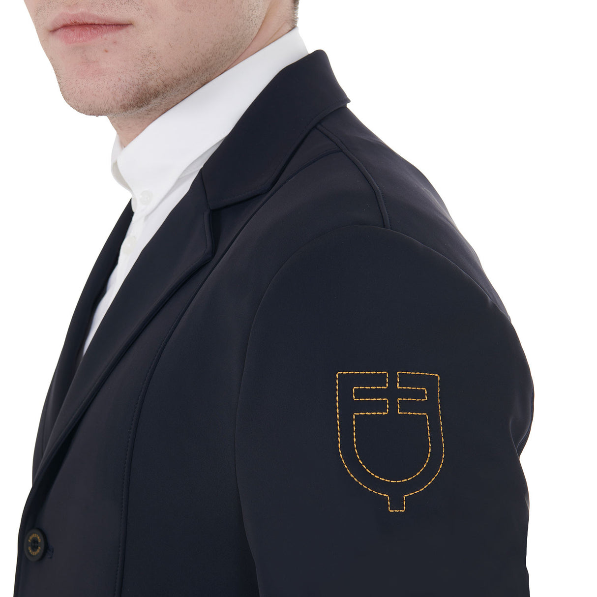Men's competition jacket with contrasting embroidered logo