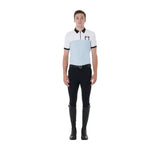 Men's slim fit training polo shirt with front logo
