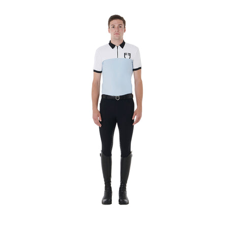 Men's slim fit training polo shirt with front logo