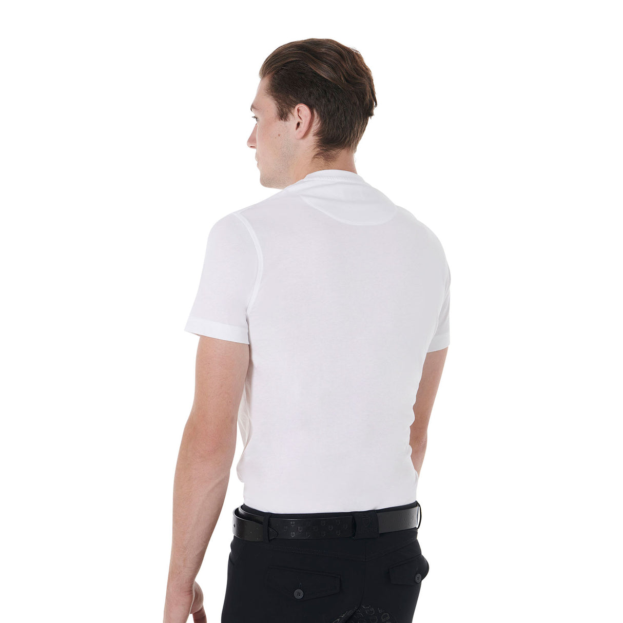 Equestro Men's Slim Fit Jump Print Cotton T-Shirt #colour_white
