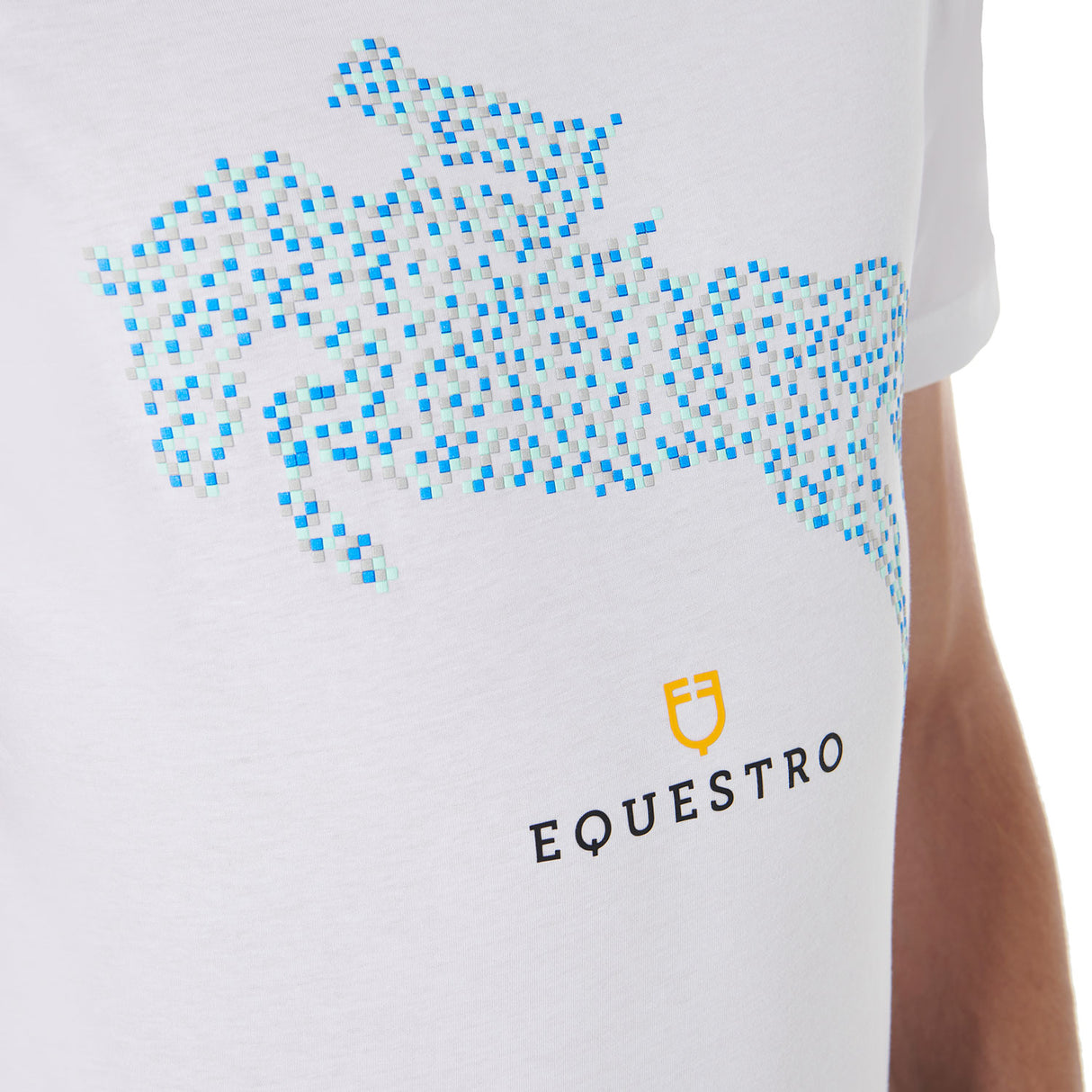 Equestro Men's Slim Fit Jump Print Cotton T-Shirt #colour_white