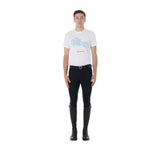 Equestro Men's Slim Fit Jump Print Cotton T-Shirt #colour_white