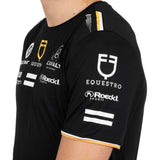 Equestro Men's Multi Logo T-Shirt Technical Fabric #colour_black