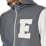 Men's institutional two-tone hoodie with front zip