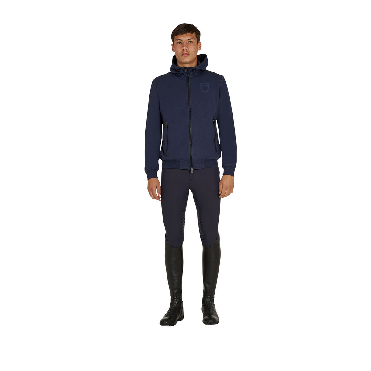 Men's sweatshirt with adjustable hood and zip