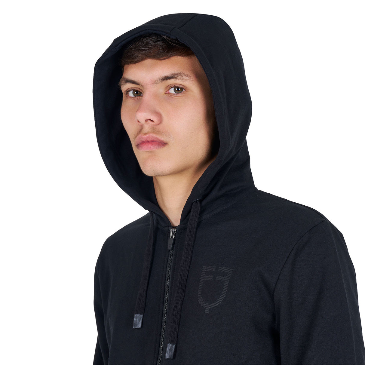 Men's sweatshirt with adjustable hood and zip