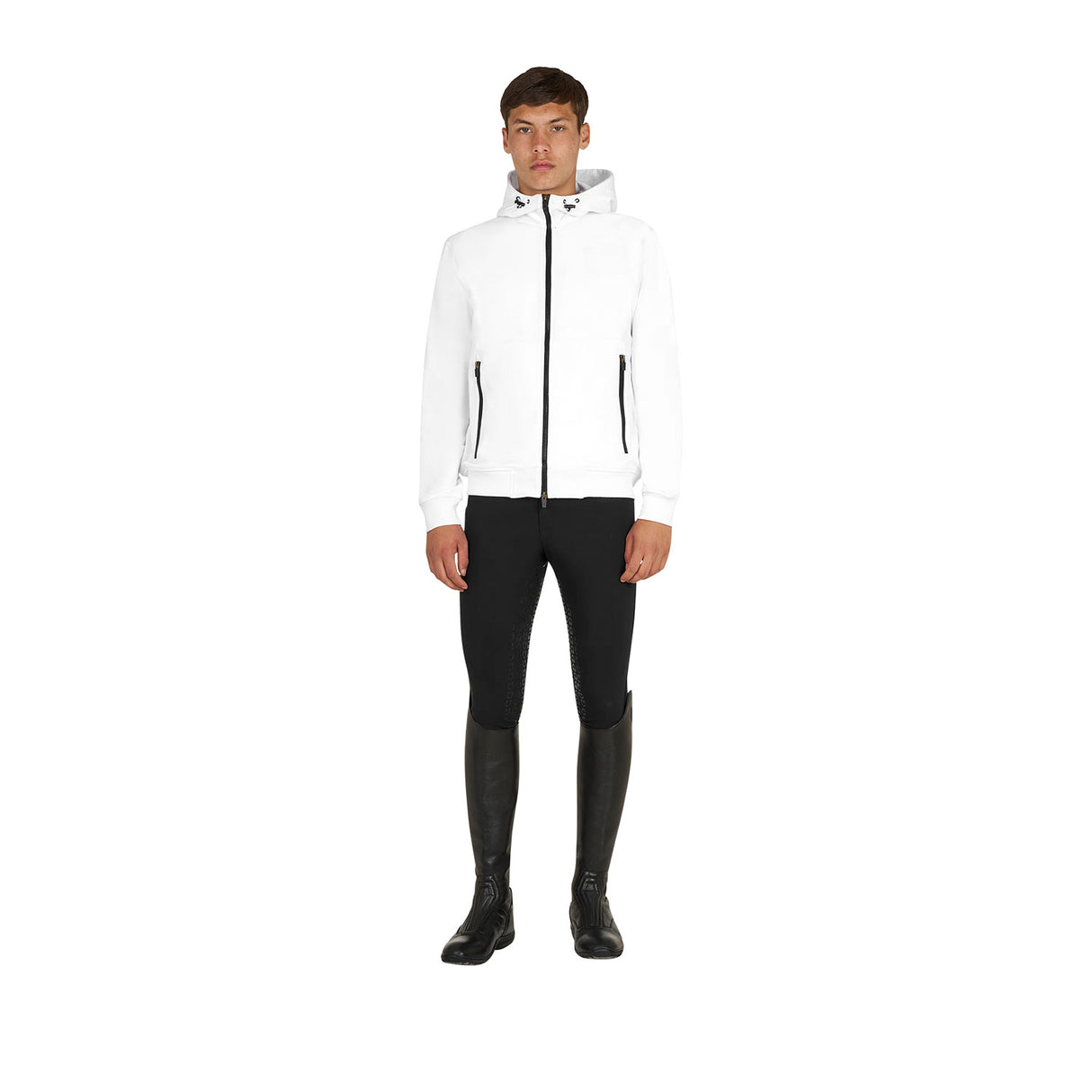 Men's sweatshirt with adjustable hood and zip