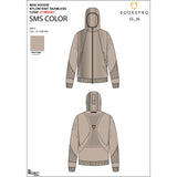 Men's technical sweatshirt with hood and micro-mesh inserts