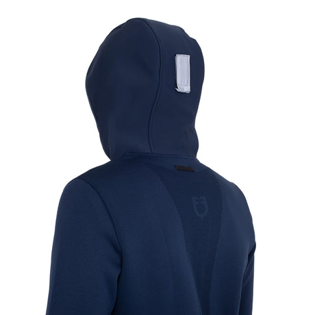 Men's technical sweatshirt with hood and micro-mesh inserts