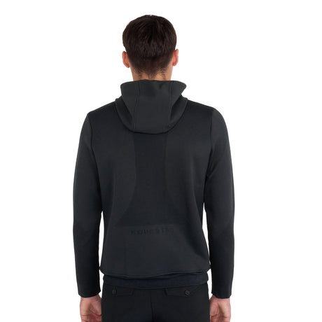 Men's technical sweatshirt with hood and micro-mesh inserts