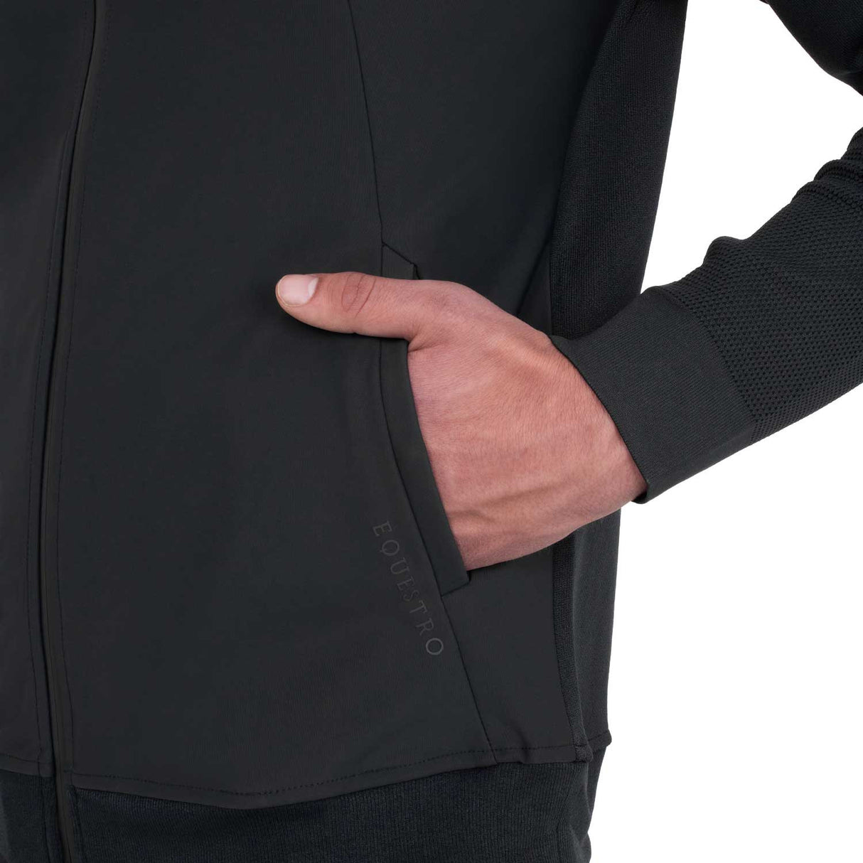 Men's technical sweatshirt with hood and micro-mesh inserts