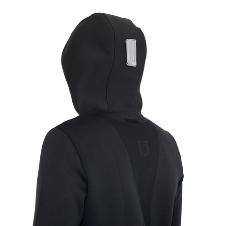 Men's technical sweatshirt with hood and micro-mesh inserts
