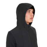 Men's technical sweatshirt with hood and micro-mesh inserts