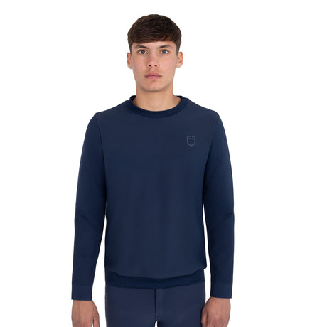 Men's technical crewneck sweatshirt with micro-mesh inserts