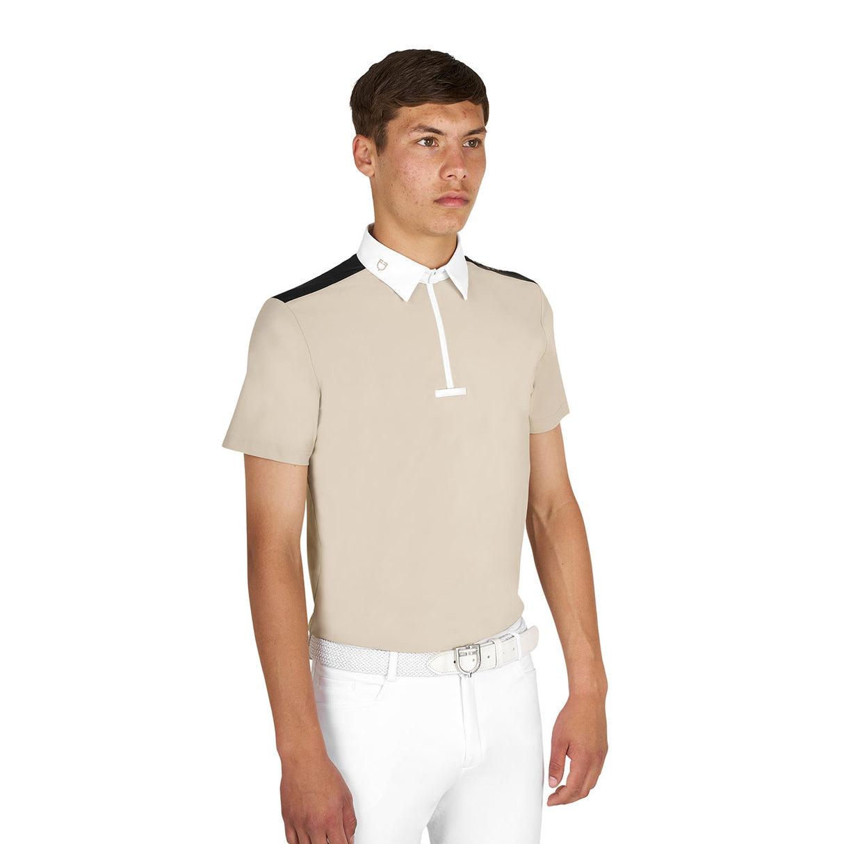 Men's slim fit half-sleeved competition polo shirt